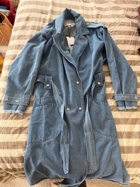 Light Blue Denim Trench Coat by Lola May